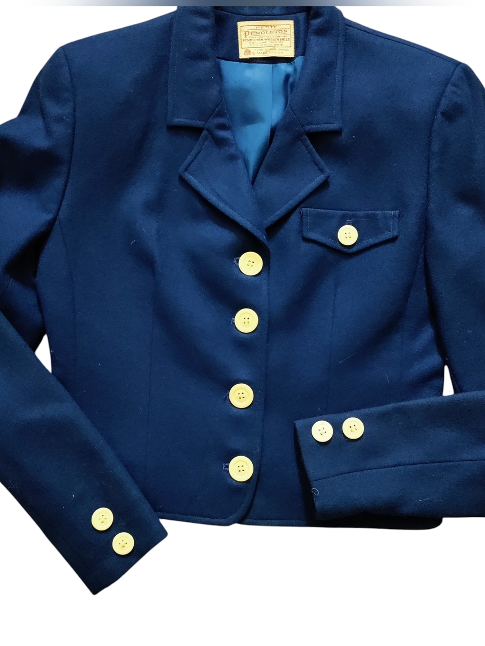 Vintage Pendleton Wool Blazer Jacket Classic Preppy USA Made Nautical